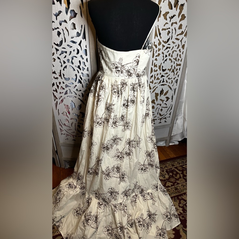 Anthropologie Floral Maxi Dress - Cream and Red - Picture 9 of 11